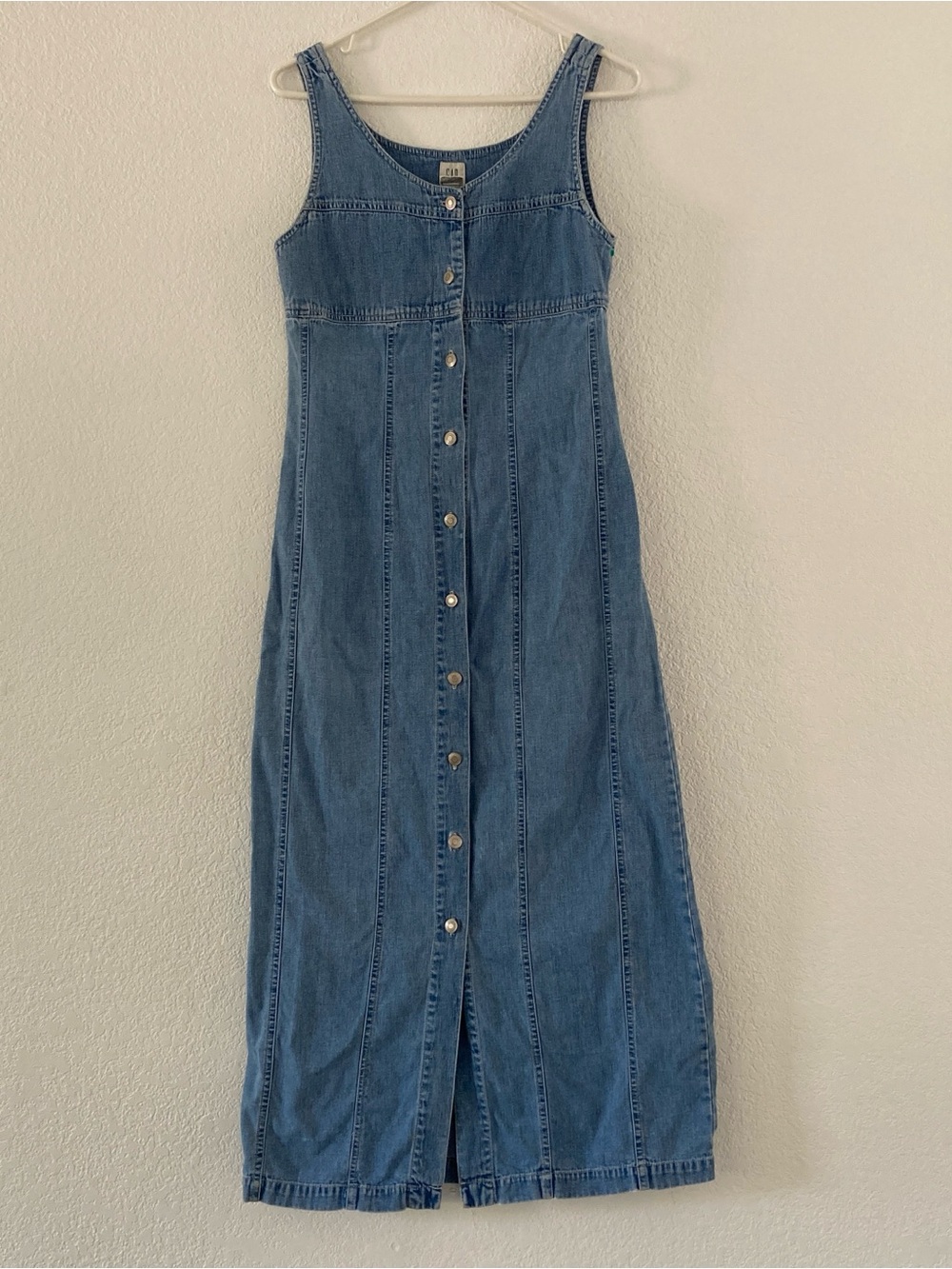 Vintage 90s Gap Denim Button-Front Maxi Dress Sz 8 Runs Small See Measurements